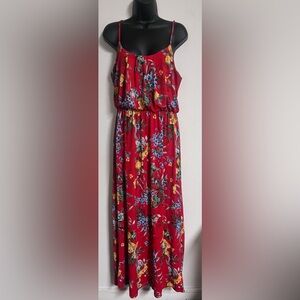 Floral Red Maxi Dress